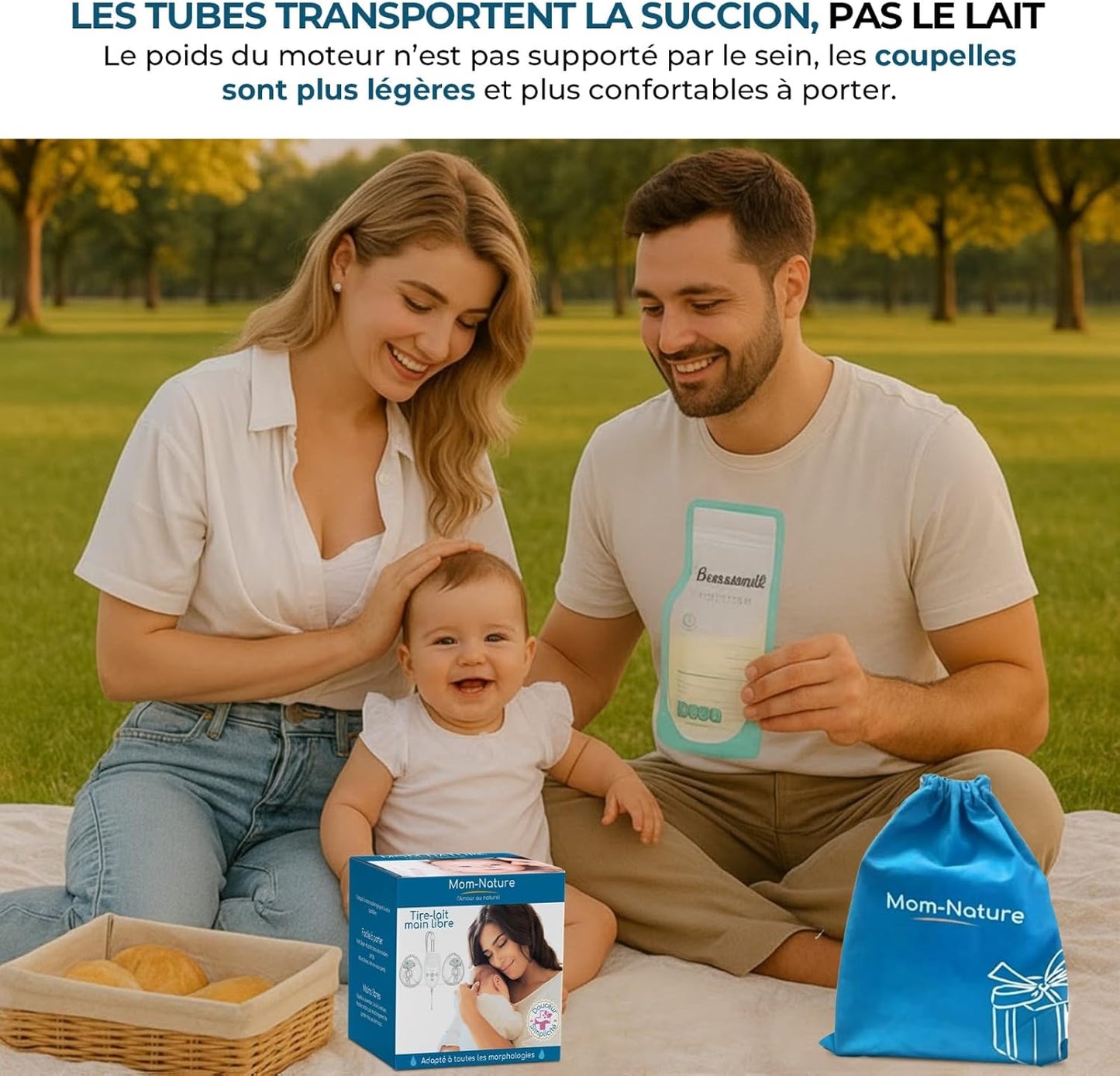 Tire Lait Electrique Mains Libres, Rechargeable, Doux et Adaptable Allaitement Tire Pour les Mamans, Portable et Tire Lait Silencieux