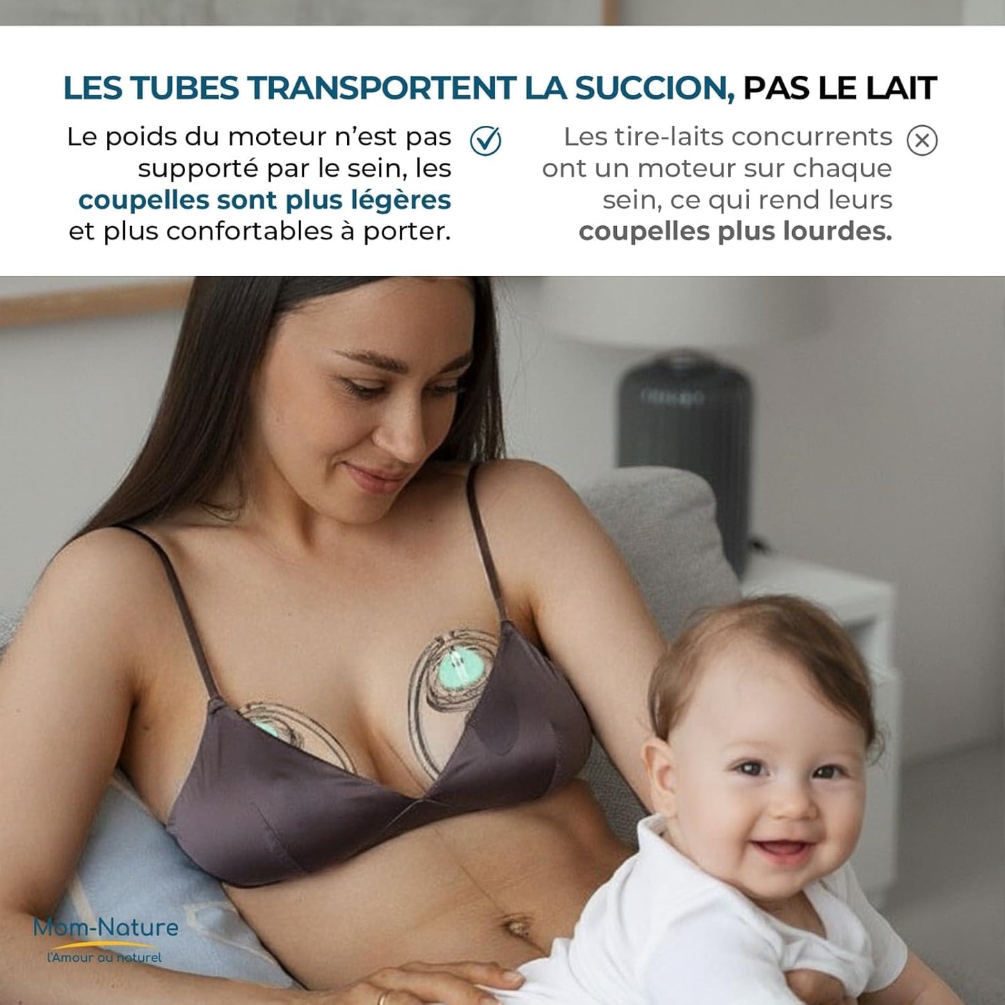 Tire Lait Electrique Mains Libres, Rechargeable, Doux et Adaptable Allaitement Tire Pour les Mamans, Portable et Tire Lait Silencieux